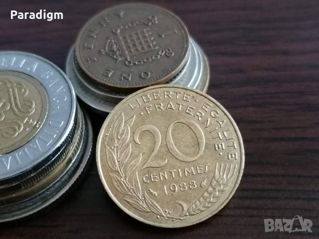 Монета - Франция - 20 сентима | 1988г., снимка 1 - Нумизматика и бонистика - 35378751