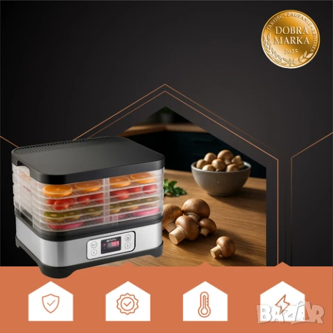 Сушилня за плодове и зеленчуци - 2 модела / Уред за сушене на плодове, снимка 9 - Съдове за готвене - 50918448