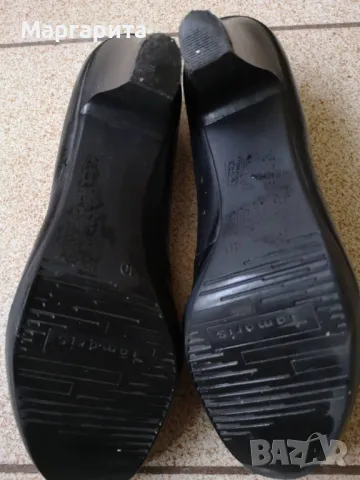 Официални черни обувки Тамарис от естествена кожа номер 40, снимка 3 - Дамски обувки на ток - 50047567
