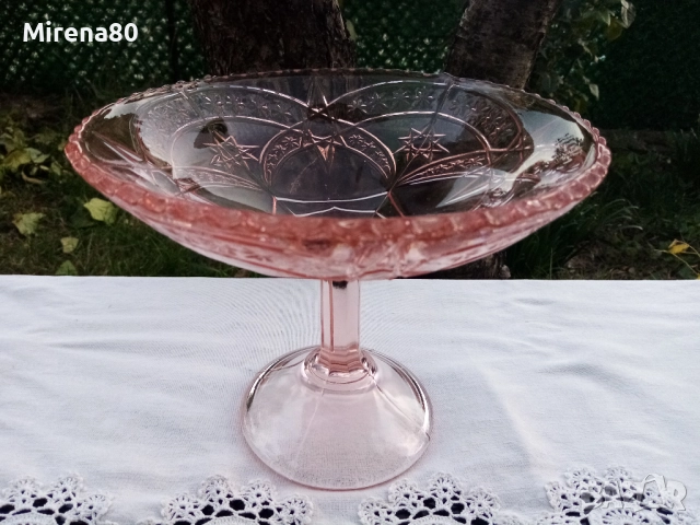 Фруктиера розово стъкло