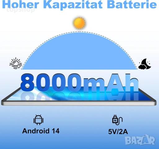 НОВ 2-в-1 Таблет-Лаптоп 10" MIRGAMO – Android 14 – 22GB RAM / 128GB – Full HD – Netflix HD, снимка 3 - Таблети - 53407708