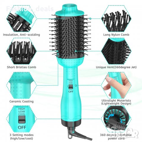 Нова Многофункционална нагряваща изглаждаща четка за коса за изправяне, снимка 5 - Сешоари - 33688735