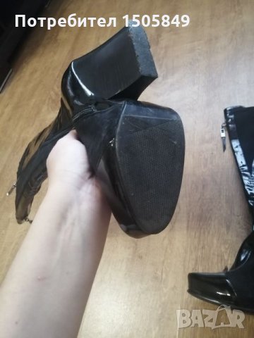 Ботуши от естествен лак и естествен велур , снимка 6 - Дамски ботуши - 27018825