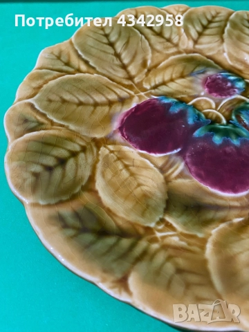 Антична френска чиния. 1920-1950г., снимка 3 - Антикварни и старинни предмети - 52792274