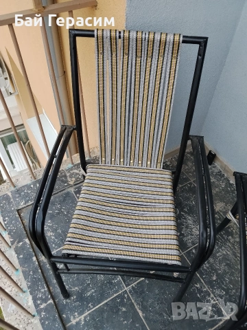 градински стол с подлакътници метален, снимка 2 - Градински мебели, декорация  - 53603885