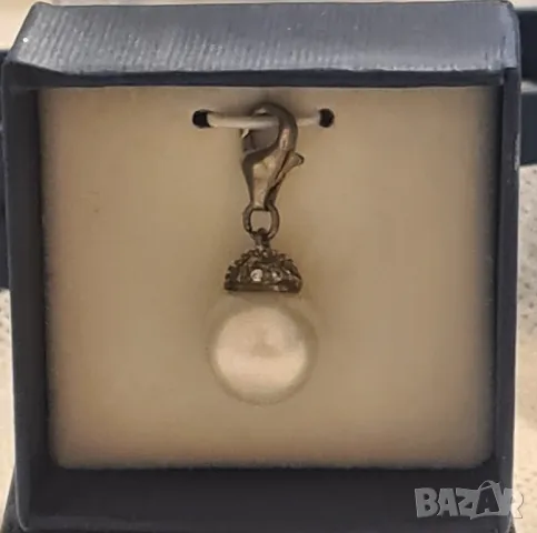 Сребърна висулка с перла 925, снимка 2 - Колиета, медальони, синджири - 49296271