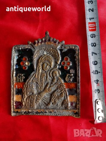 Изключително Рядка Нагръдна Руска ИКОНА Емайл, РТОВ, снимка 4 - Антикварни и старинни предмети - 43878811