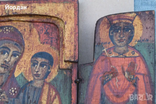 Домашна Българска икона триптих , снимка 17 - Икони - 50071461
