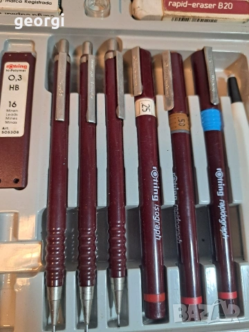 комплект прибори за чертане пергел и рапидографи Rotring HI Tech 33/1, снимка 5 - Други услуги - 53377270