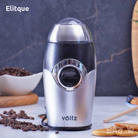 Кафемелачка Voltz, 200W, 50 гр., Сребрист/черен и Червен, снимка 3 - Кафемашини - 52870909