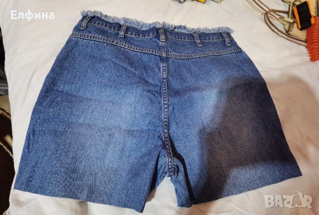 Дънкени къси панталони с рошав колан, снимка 2 - Къси панталони и бермуди - 37551729