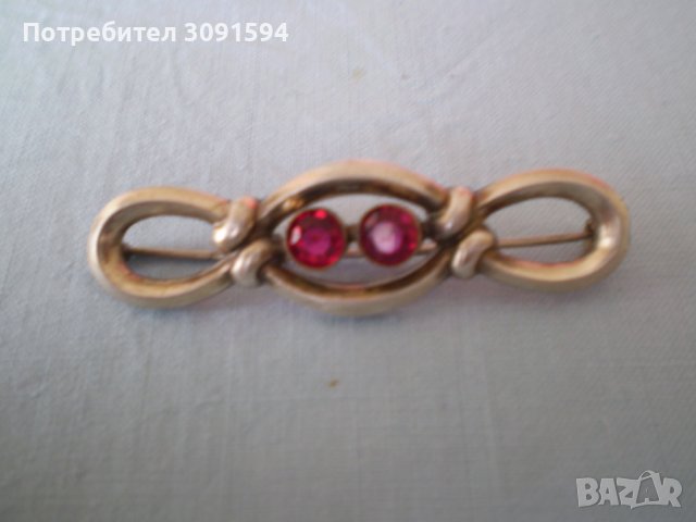 сребърна брошка с рубини арт деко 1930г, снимка 10 - Антикварни и старинни предмети - 36891908