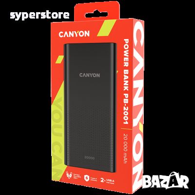 Преносима Батерия CANYON CNE-CPB2001B Power Bank 20000 mAh Micro-USB и Type-C, снимка 3 - Външни батерии - 36506675