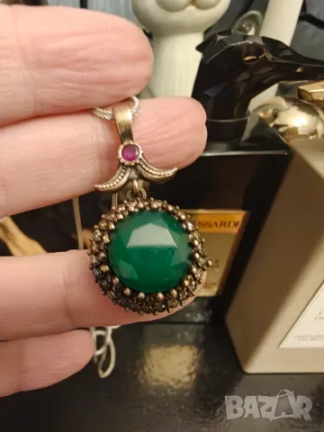 Антикварен сребърен лот смарагди цирконий рубин, снимка 9 - Бижутерийни комплекти - 50037694