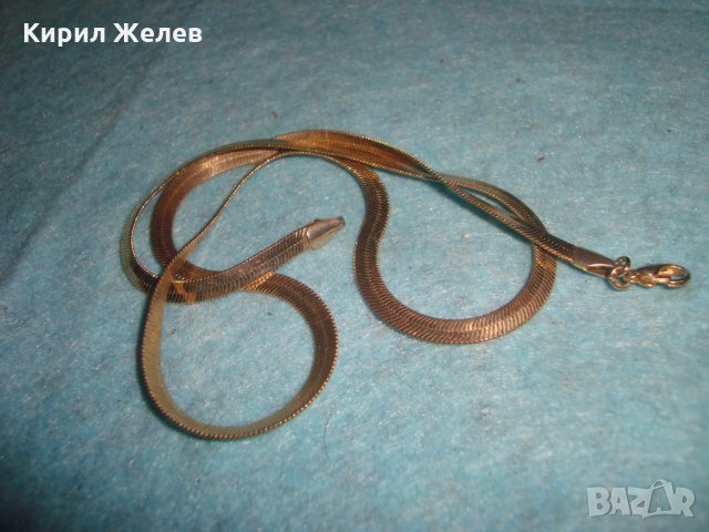 ПОЗЛАТЕН СТОМАНЕН ЛЕНТОВИДЕН ЛАНЕЦ РЕТРО НЕЖНА ЗДРАВА АРТ ДЕКО ПЛЕТКА 26822, снимка 12 - Колиета, медальони, синджири - 34839883