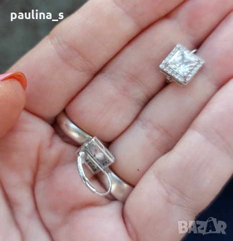 Два различни чифта / Сребърни обеци с Моисанит / проба 925  , снимка 9 - Обеци - 35616027
