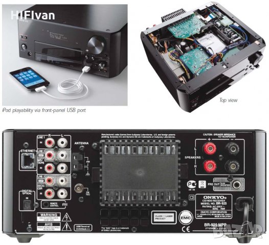 Уникален HiFi CD/HDD 80 GB мрежов Ресийвър ONKYO BR925UKD WRAT USB DAB …, снимка 5 - Аудиосистеми - 26526405