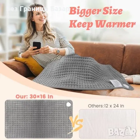 Нова Електрическа Нагревателна подложка облекчаване на болки в гърба и спазми, снимка 3 - Други - 48203695