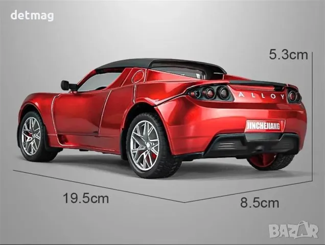 TESLA ROADSTER 1/24 ТЕСЛА УМАЛЕН ХОБИ МОДЕЛ 1/24, снимка 5 - Колекции - 49357598