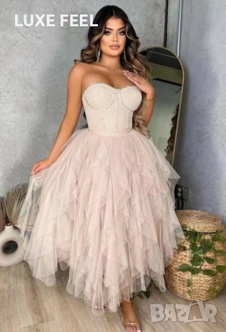 ✨Официални Дамски Рокли с Тюл, снимка 2 - Рокли - 53499905