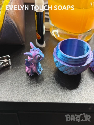 3D принт 3D Morph Lab - Яйце с бебе дракон, scale, синьо-розово, снимка 4 - Други - 53416202