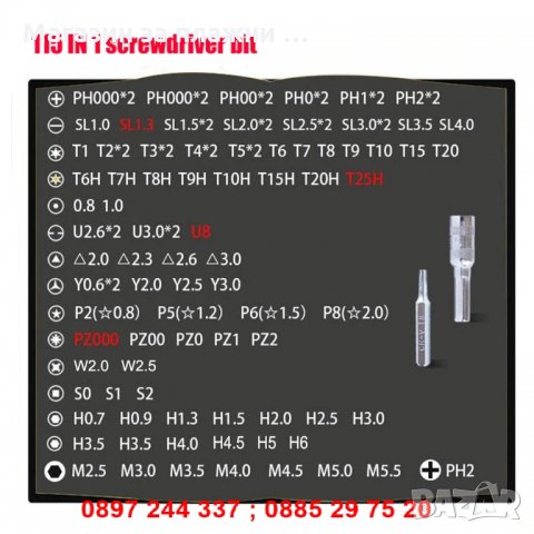 Сет отвертки 115 в 1, снимка 11 - Отвертки - 28596721