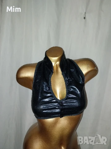 S/M Черно бюстие от еластична еко кожа 