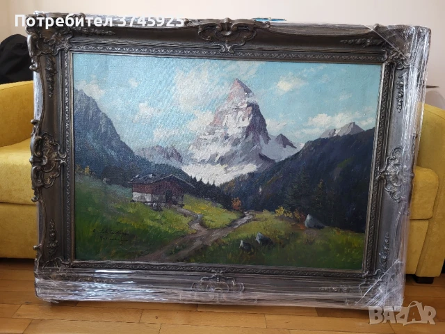 Стара картина 1890г. немски автор, снимка 14 - Картини - 50948940