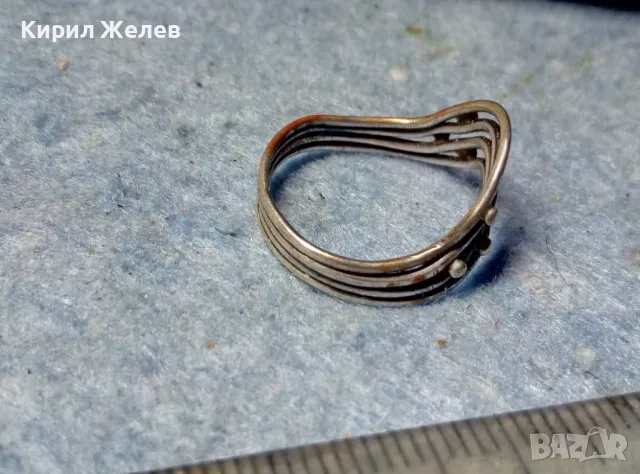 СТАР АЖУРЕН СРЕБЪРЕН ПРЪСТЕН СРЕБРО ВИСОКА ПРОБА РЪЧНА РЕТРО АРТ ИЗРАБОТКА 49726, снимка 9 - Антикварни и старинни предмети - 49122486