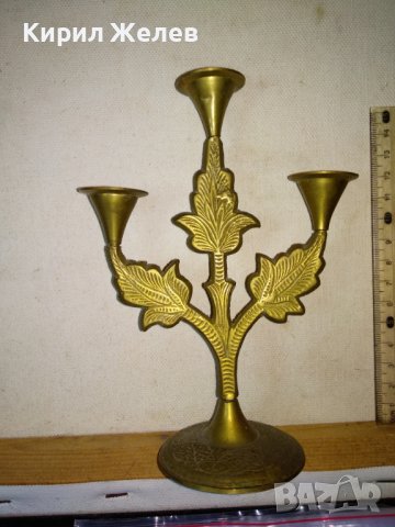 ТРАДИЦИОНЕН ОРИЕНТАЛСКИ ФЛОРАЛЕН ОРНАМЕНТИРАН БРОНЗОВ ТРОЕН СВЕЩНИК За КОЛЕКЦИЯ ИНТЕРИОР 42677, снимка 8 - Декорация за дома - 43875889