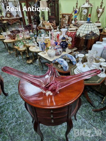 Уникална огромна италианска кристална купа фруктиера жардиера Мурано , снимка 2 - Декорация за дома - 53465568