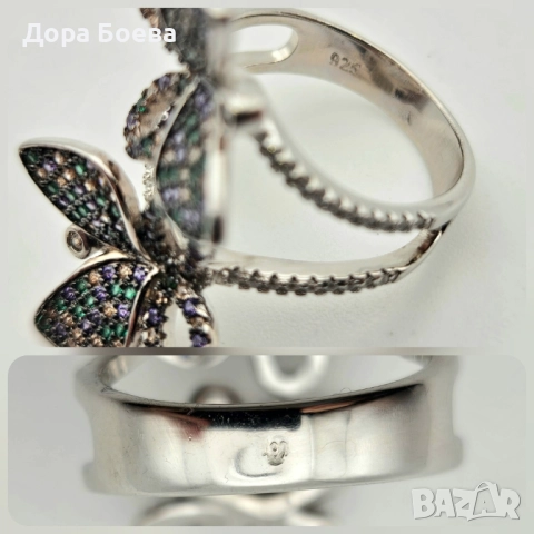 Сребърен пръстен: "Морфелия", снимка 5 - Пръстени - 52406354