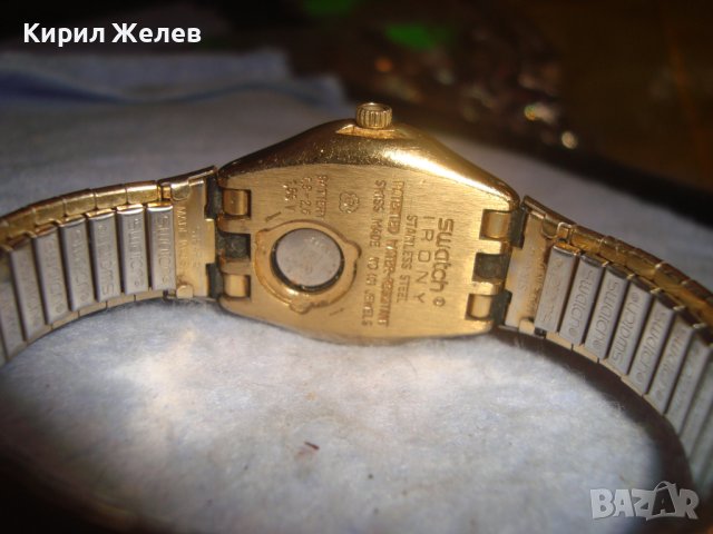 SWATCH SWISS AG 1995 Стар МАРКОВ ОРИГИНАЛЕН ПОЗЛАТЕН КВАРЦОВ ЛУКС ЧАСОВНИК - ГРИВНА ШВЕЙЦАРИЯ 26794, снимка 6 - Дамски - 37372639