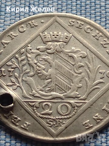 Сребърна монета 20 кройцера 1770г. Йозеф втори Нюрнберг за КОЛЕКЦИОНЕРИ 13685, снимка 2 - Нумизматика и бонистика - 42944572