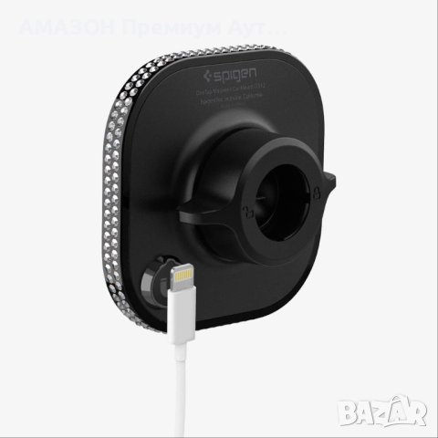 Spigen OneTap Bling MagSafe стойка за кола/Ръчно поставени 176 Bling кристали/iPhone 15-12 Pro Max, снимка 6 - Аксесоари за Apple - 43330792