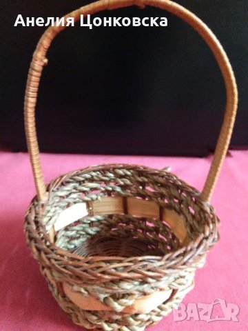 Стара плетена декоративна кошничка, снимка 2 - Антикварни и старинни предмети - 28622525