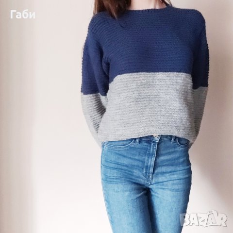 Ръчно плетена блуза в два цвята, снимка 6 - Блузи с дълъг ръкав и пуловери - 18762693