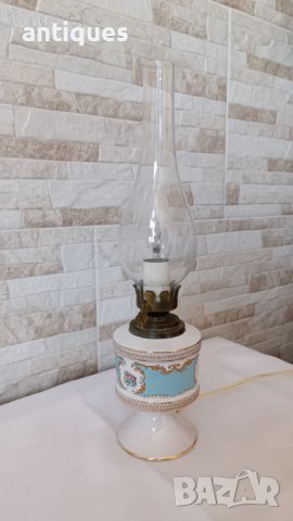 Стара френска порцеланова лампа - PEINT A LA MAIN - T.LIMOGE - Антика, снимка 7 - Антикварни и старинни предмети - 43939722