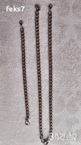 Мъжки ланец и гривна от медицинска стомана , снимка 2 - Гривни - 53175954