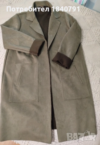 Зелено-каки сако/манто F&F –  размер L - XL, снимка 5 - Сака - 53495270