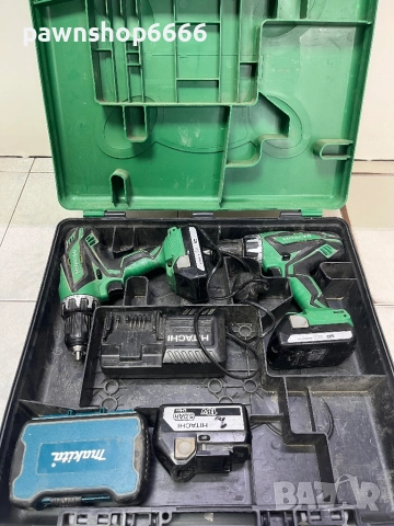 Куфар с два винтоверта Hitachi DS 18DGL, снимка 3 - Куфари с инструменти - 52546151