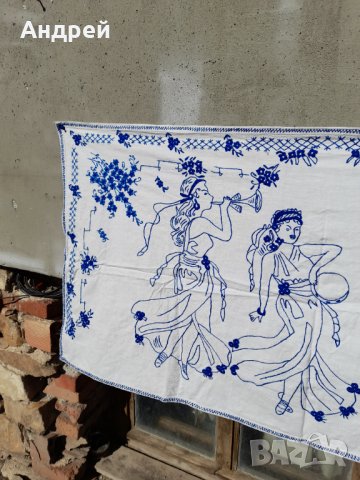 Старинен бродиран ковьор,покривка за стена #204, снимка 3 - Антикварни и старинни предмети - 39803266