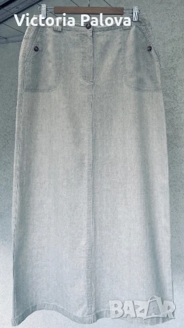 Модерна кройка пола FRANCO CALLEGARI груб лен, снимка 2 - Поли - 51030481