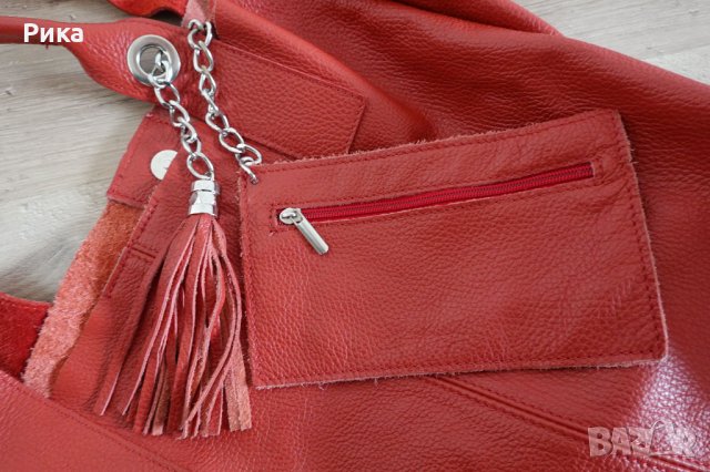 Ефектна червена чанта, снимка 2 - Чанти - 43900164