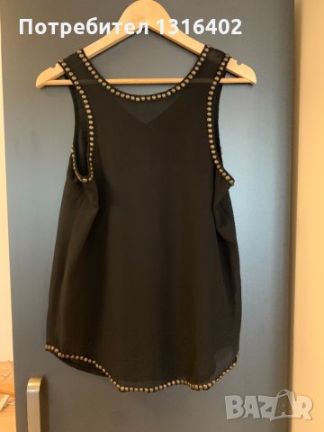 Шифонен топ с капси, Sisley, размер М, снимка 3 - Потници - 33047804