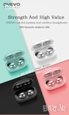 Hobbyant Q88 5.0 HiFi шумопотискащи музикални Водоустойчиви спортни слушалки с микрофон, снимка 1