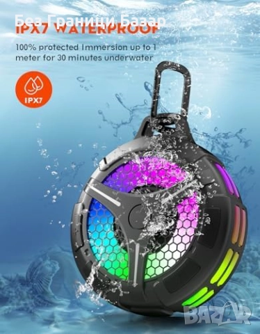Нов Bluetooth IPX7 водоустойчив говорител 15W с RGB и TWS звук Колонка, снимка 5 - Тонколони - 52483063