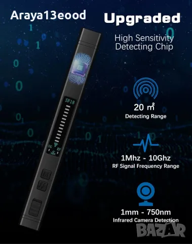 Писалка детектор за подслушватели, откриване на камери, GSM и WiFi устройства GB4943, снимка 2 - Други - 49789552