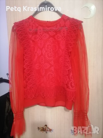 Дамска дантелена блуза, снимка 3 - Блузи с дълъг ръкав и пуловери - 43451143