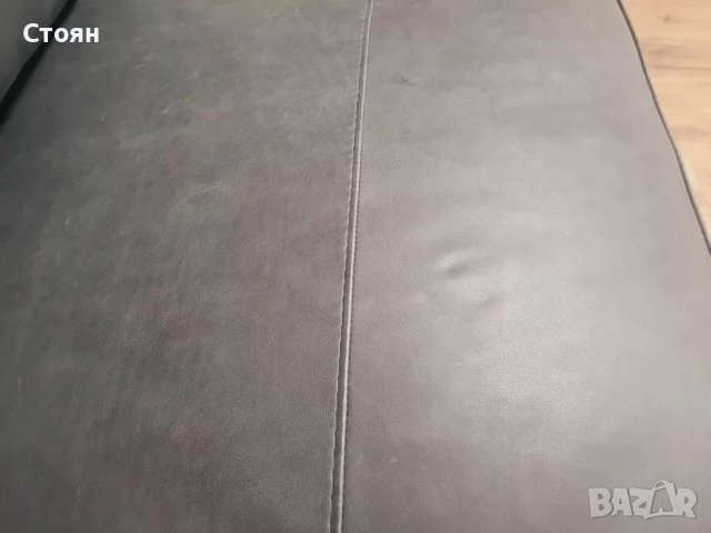Тъмно сив ъглов кожен диван "Odelle", снимка 9 - Дивани и мека мебел - 43286094